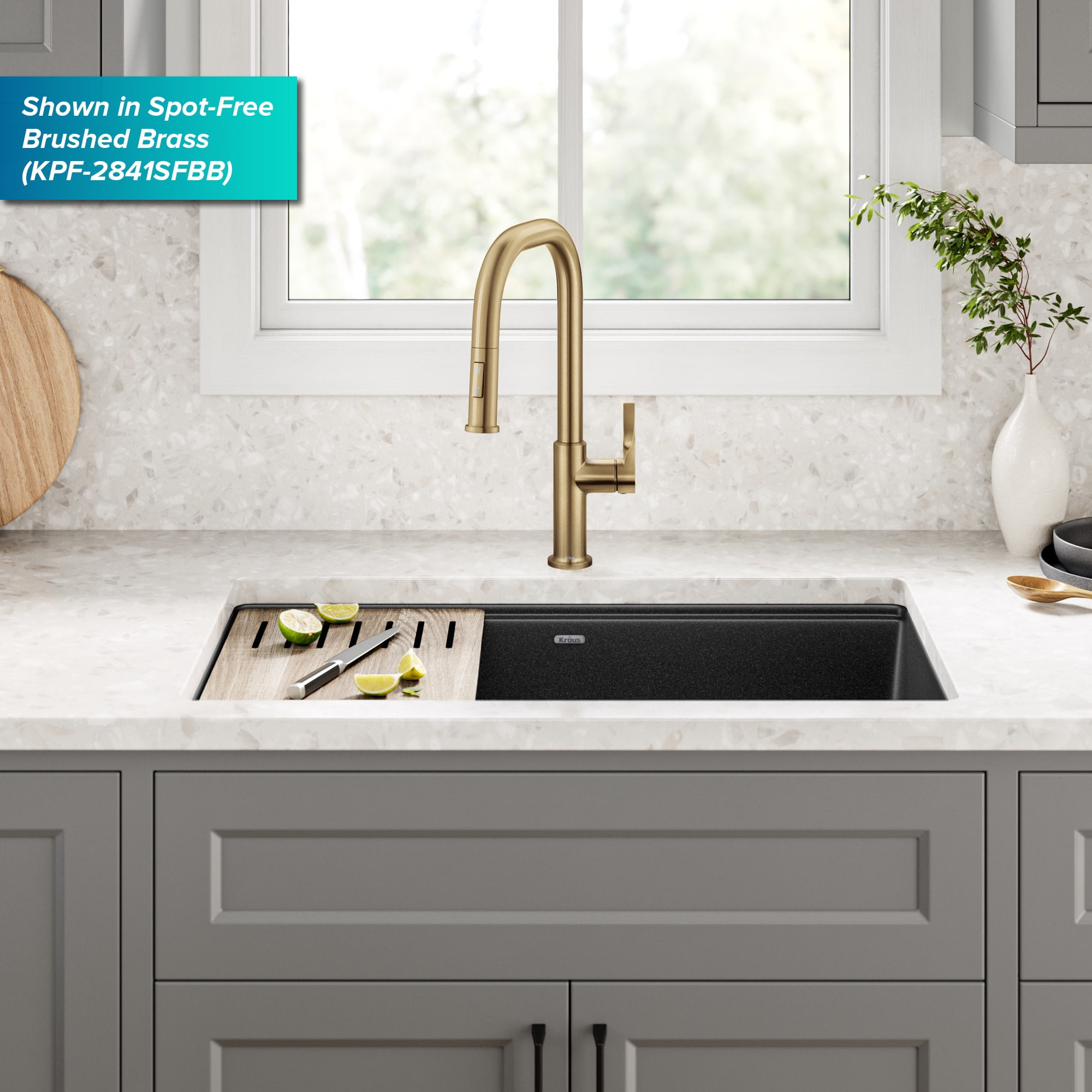 Kraus KPF-2841SFBB Torak 1.8 GPM Single Hole Pull Down Kitchen Faucet - Spot Free Brushed