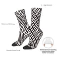 thumbnail image 4 of Vsdgher Black White Stripes Crew Socks for Men & Women, Breathable Casual Athletic Ankle Socks, 4 of 6
