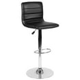 thumbnail image 2 of Pemberly Row 25" to 33" Striped Bar Stool in Black with Chrome Base, 2 of 12