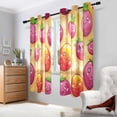 thumbnail image 6 of Cute Cartoon Strawberry on Orange Background Semi Sheer Curtains for Living Room Bedroom Set of 2 Insulated Window Drapes, 6 of 6