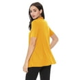 thumbnail image 4 of Women's Casual Solid Short Sleeve Basic Open Draped Front Cardigan Office Wear, 4 of 6