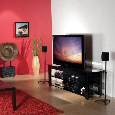 Sanus - 28" to 42" Adjustable Height Speaker Stands for Satellite Speaker (2-pack) - Black