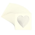 thumbnail image 3 of Cream Linen Picture Frame Mat for 28x28 Frames - Heart Opening for 8x8 Photos - 50 Mats, 3 of 7