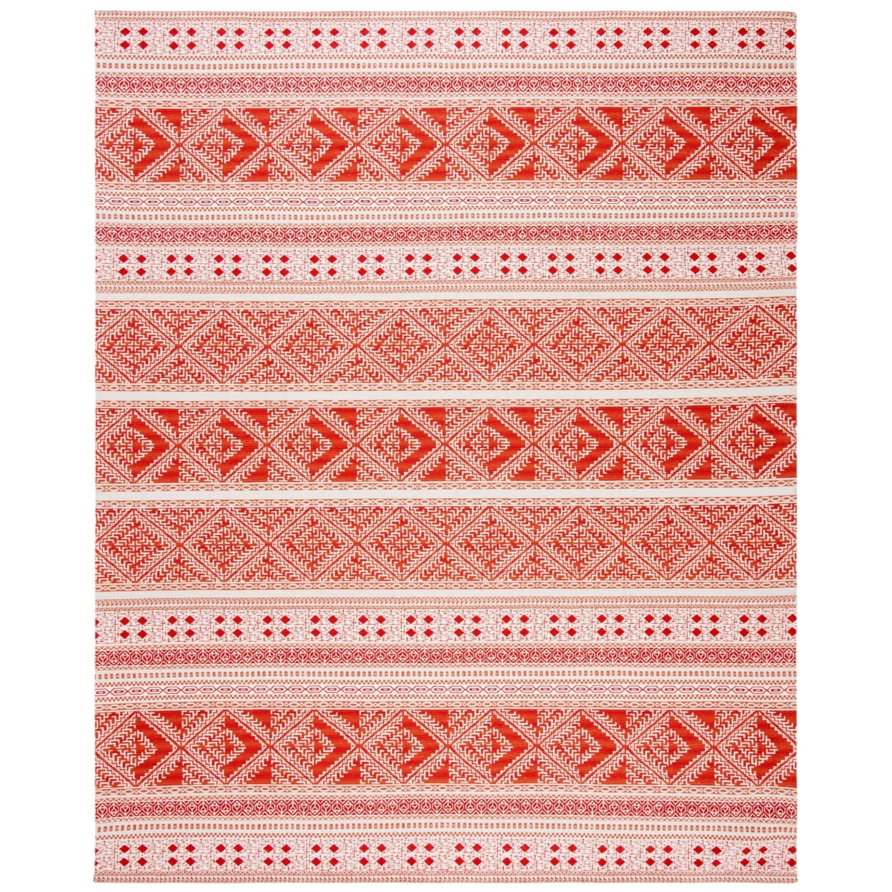 SAFAVIEH Classic Vintage Eric Geometric Polyester Area Rug, Rust, 8' x 10'