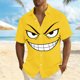 thumbnail image 4 of Hombres Divertido de Manga Corta Botón-Abajo Impresa Camisa de Playa - Camisa de Cuello en V para las Vacaciones Y el Uso Diario, 4 of 5