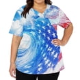 thumbnail image 3 of KDDYLITQ 250th Anniversary Tshirt for Women July 4th 250 Years Birthday V Neck Tees Independence Usa Star Stripes 4th July T-Shirts Usa Flag Trendy Short Sleeve Blouses Dark Blue XL, 3 of 7