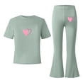 thumbnail image 5 of RTKFRFLM Girls 2-Piece Flare Leg Pants Set Trendy Summer Casual Outfits Short Sleeve Top and Bell Bottom Trousers Stylish Clothes for Big Girls and Ages 7-13 Years, 5 of 5