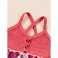 thumbnail image 5 of Qmyliery Girl Romper Sleeveless V Neck Toddlers Crotch Button Bodysuit Casual, 5 of 8