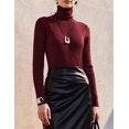 thumbnail image 3 of Zeagoo Womens Sweaters Turtleneck Cable Knit Long Sleeve Pullover Cute Fitted Trendy Basic Fall Winter Tops, 3 of 5