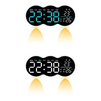 Unique Bargains 2 Pcs LED Digital Wall Clock with Large Display 11 Inch White/Blue