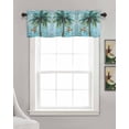 thumbnail image 3 of Coastal Blue Green Kitchen Valances for Windows Farmhouse Linen Window Valance Curtain for Living Room Window Treatment Ocean Beach Tropical Plant Starfish Valance Rod Pocket Topper, 54 x 18 Inch, 3 of 6