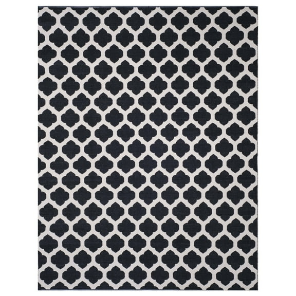 SAFAVIEH Montauk Proinsias Geometric Cotton Area Rug, Black/Ivory, 2'6" x 4'