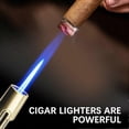 thumbnail image 3 of Torch Lighter Single Jet Flame Refillable Butane Windproof Lighter for Cigars & BBQ, Gift for Men (No Gas Included), 3 of 5