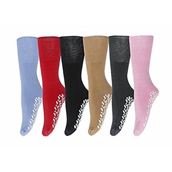 Personal Touch Non Skid Hospital Slipper Diabetic Socks, Women's 9-11, 12  Pairs