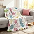 thumbnail image 4 of CaiYueKe Easter Bunny Blanket Flannel Throw Soft Lightweight Cozy Plush Fleece Decorative Couch Bedding Living Room Decor Gift Holiday Spring, 4 of 8