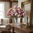thumbnail image 7 of KIRIFLY Fake Artificial Peony Flowers,Silk Faux Flower Bouquet Wedding Decorations Table Centerpiece(Purple), 7 of 7