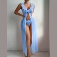 thumbnail image 2 of Levmjia Women's Lace Camisole Nightgown Set Sheer Mesh Sleeveless Nightie with Slit Comfortable Sleepwear for Women Lingerie Homewear, 2 of 8