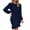 Navy, variant on Efsteb Elegant Cocktail Dresses for Women Puff Long Sleeve Bodycon Dresses Crew Neck Solid Slim Mini Pencil Dress (Black,XXL)
