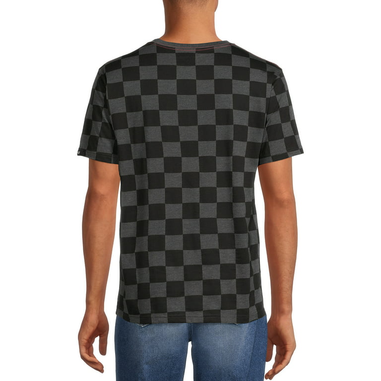 Tony Hawk Men's Checkered T-Shirt, Sizes S-xl, Size: Small, Black