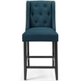 thumbnail image 5 of Tufted Counter Stool Chair, Fabric, Wood, Navy Blue, Modern Contemporary Urban Design, Bar Pub Cafe Bistro Hotel Restaurant Hospitality, 5 of 7