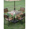 thumbnail image 3 of Outdoor Tablecloth with Umbrella Hole and Zipper, Easter Square Table Cloth 60x60 Inch Waterproof Tablecloth, Spring Rabbit Flowers Colorful Eggs Black Lattice Picnic Table Cover for Patio Camping, 3 of 7