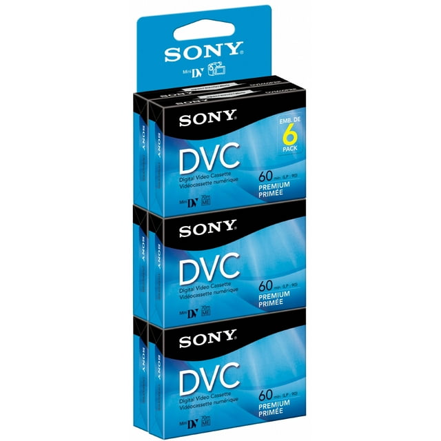 Cinta de casete Mini DV Sony DVM60PRR/6C, 60 minutos, paquete de 6