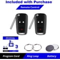 thumbnail image 5 of Easy to Use 3-Button Flip Keyless Entry Remote Key Fob Replacement, Compatible with 2010-2017 Chevy Equinox, 2012-2016 Sonic, 2010-2016 Terrain OHT01060512 (2-Pack), 5 of 7
