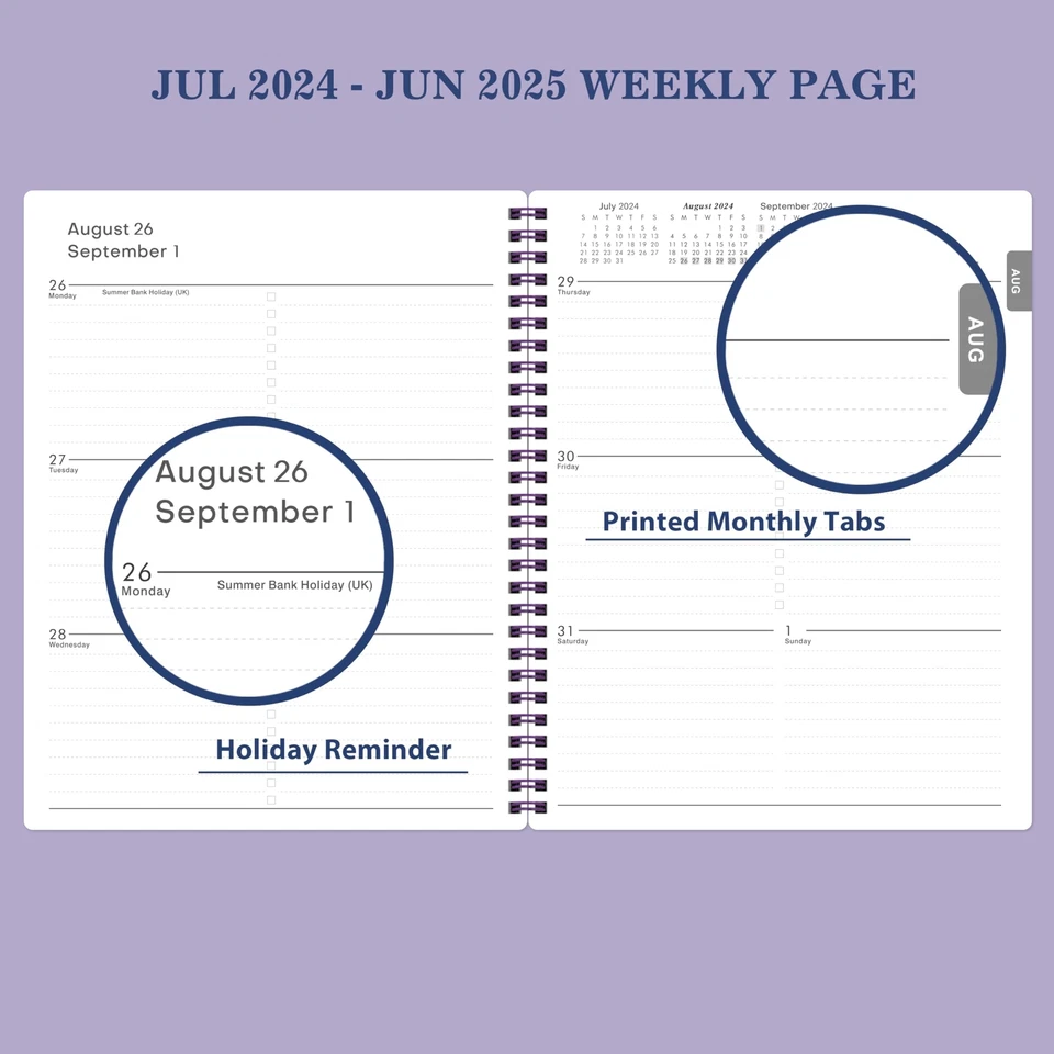 Planner 2024-2025 - Jul. 2024 - Jun. 2025, 8" X 10", 2024-2025 Academic Plann...