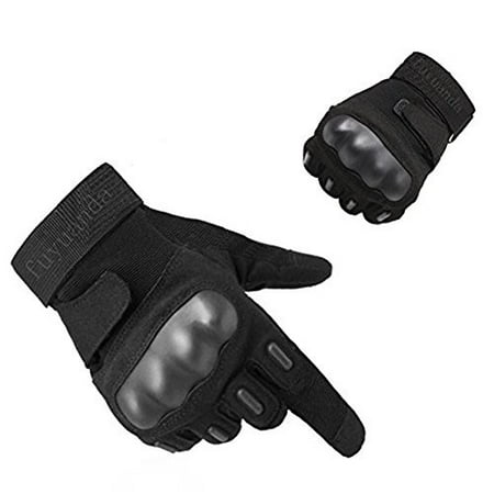tactical gloves, fuyuanda men's full finger hard knuckle protective gear gloves for motorcycle shooting riding cycling biking paintball racing black