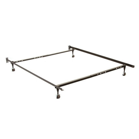Twin/Full/Queen Metal Adjustable Bed Frame with Rug Roller Wheels