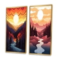 thumbnail image 3 of Designart "Peaceful Sunset Mountain Forest Daydreams I" Landscape Mountains Framed Wall Art Set Of 2 - Traditional Yellow Framed Wall Art Set Of 2, 3 of 6
