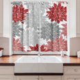 thumbnail image 2 of Ambesonne Dahlia Kitchen Curtains, Floral Blossoming Garden, 55"x30", Ruby Grey and Coral, 2 of 3