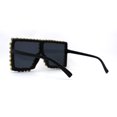 thumbnail image 4 of Large Gem Rhinestone Jewel Oversize Mob Sunglasses All Black, 4 of 4
