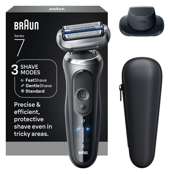 Braun Electric Razor for Men Series 7, Electric Shaver, 360ContourFlex, with Precision Trimmer, Travel Case, S7 7120s