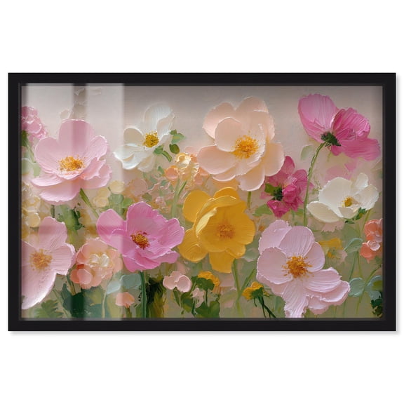Expressed in Petals II Shadowbox Print Colorful Floral Art by Art Remedy, Black Frame, 15 x 10