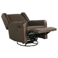 thumbnail image 5 of Relax A Lounger Easton Modern Swivel Recliner, Brown Faux Leather, 5 of 11