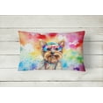 thumbnail image 2 of Yorkshire Terrier Hippie Dawg Fabric Decorative Pillow 12 in x 16 in, 2 of 4