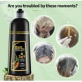 thumbnail image 6 of 500ML Permanent Black Hair Color Dye Shampoo - Organic Natural Plant Essence for Women & Men, Covers Gray/White Hair, Instant 3-in-1 Hair Colouring Herbal Shampoo, 17 Fl Oz (BLACK), 6 of 6