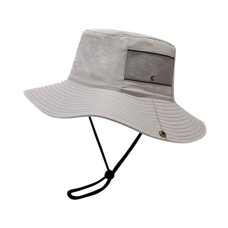 Breathable Wide Brim Boonie Hat Outdoor Mesh Cap For Travel Fishing Bucket  Hat Black Has Gentlemen