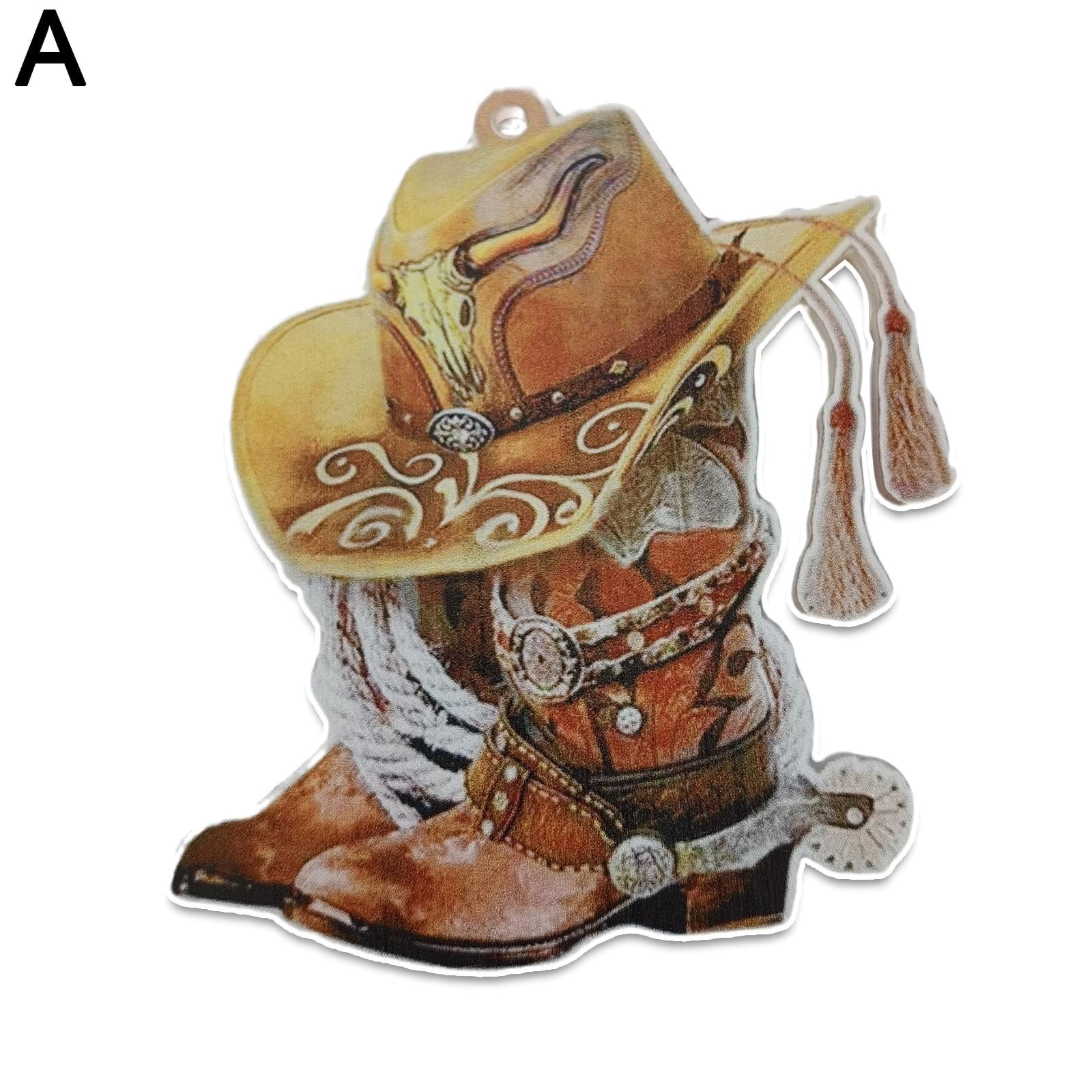 XIAOL Cowboy Hat Car Hanging Ornament,Personalized Cowgirl Boots