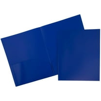 JAM Paper Plastic 2 Pocket POP Folders, School Folders, Blue, Bulk 144/Box