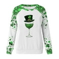 thumbnail image 4 of Funny St Patricks Day Shirt Women Four Leaf Clover Heart Print Shirts Crewneck Long Sleeve Pullover Green Party Tops St Patricks Sweatshirt, 4 of 5