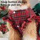 thumbnail image 5 of Vestido Navideño para Mascotas con Falda de Cuadros | Vestido Festivo con Mangas con Volantes | Razas Pequeñas | Multicolor | 56 X 38 Cm | Tela | 1 Unidad, 5 of 7
