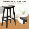 thumbnail image 4 of CL.HPAHKL Kitchen Bar Stools Set of 2, 30 Inch Counter Height Stools Backless Barstools with Footrest Countertop Solid Wooden Saddle Seats for Breakfast Bar, Kitchen Island, Party Room, Black, 4 of 11