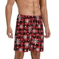 thumbnail image 2 of Honeii Buffalo Plaid Snowflakes Print Men's Pajama Sleepwear Shorts - a comfy pajama bottom and lounge short for Relaxed Home Wear-XX-Large, 2 of 6
