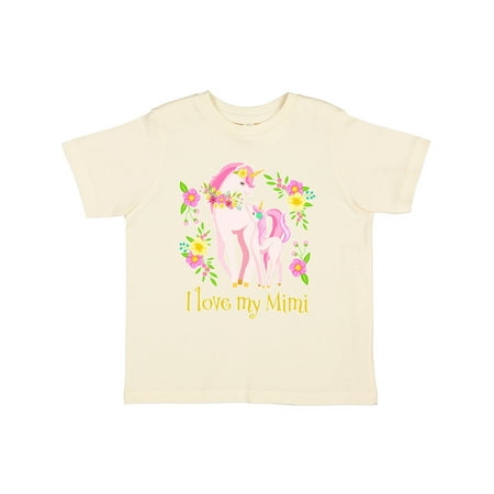 

Inktastic I Love My Mimi Unicorn with Pink and Yellow Flowers Gift Toddler Boy or Toddler Girl T-Shirt
