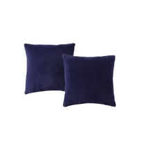 Morgan Home Velvet  2-Pack Square Decorative Pillow, Navy, 18X18