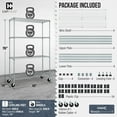 thumbnail image 2 of CAPHAUS NSF Heavy Duty Commercial Adjustable Wire Shelving w/ Wheels & Leveling Feet, Kitchen Storage Metal Shelf, Garage Storage Shelving, Utility Wire Rack Storage Unit, Silver 48 x 18 x 76 4-Tier, 2 of 8