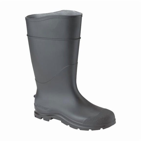 Plain-Toe Rubber Boots, Men's, CT Comfort Technology, PVC Knee Boots, 14 in Height, Black, Size 8,PR