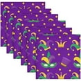 thumbnail image 6 of Coolnut Mardi Gras Cloth Napkins Set of 1, Oversized Washable Reusable Polyester Dinner Table Napkins for Family, Restaurant, Party Decor, 20 x 20 Inch, 6 of 7